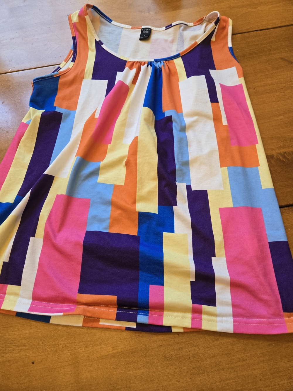 Emory Rose Multicolor Geometric A-Line Top
